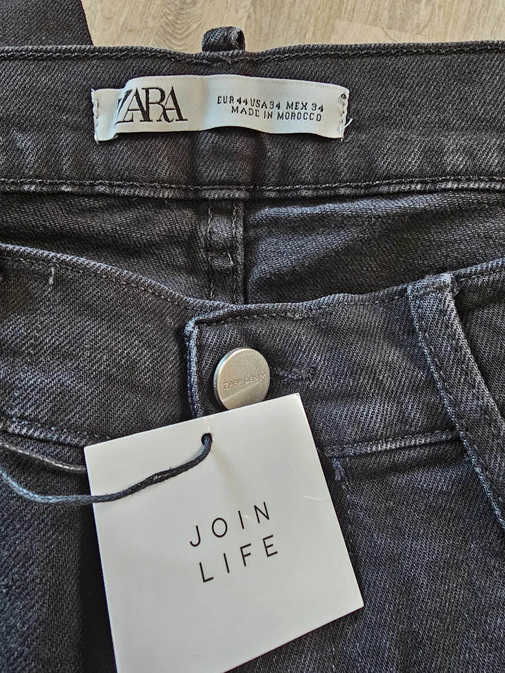 NWT Zara Man Slim Fit Jeans Black Faded Wash Denim Size 34